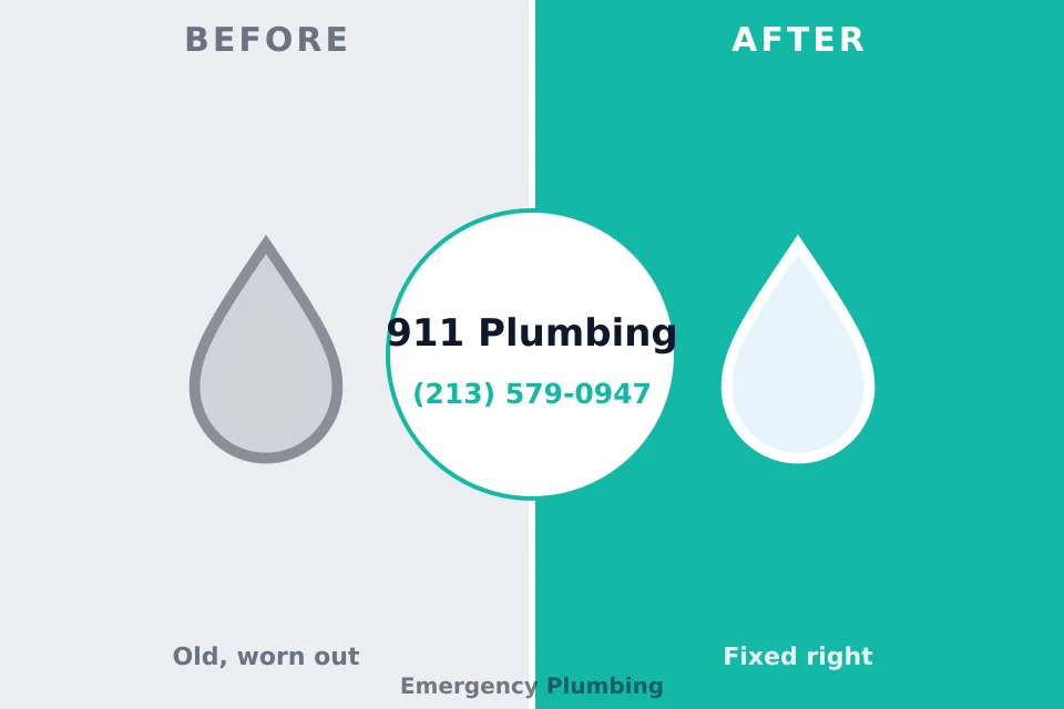 Before and after: plumbing repair Duenweg, MO